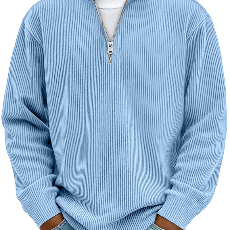 Designer Style Nouvelle Arrivée Haute Qualité Hommes Demi-Zip Pull En Tricot À Manches Longues Lâche Casual Pull Coton Mélange Top Automne Hiver