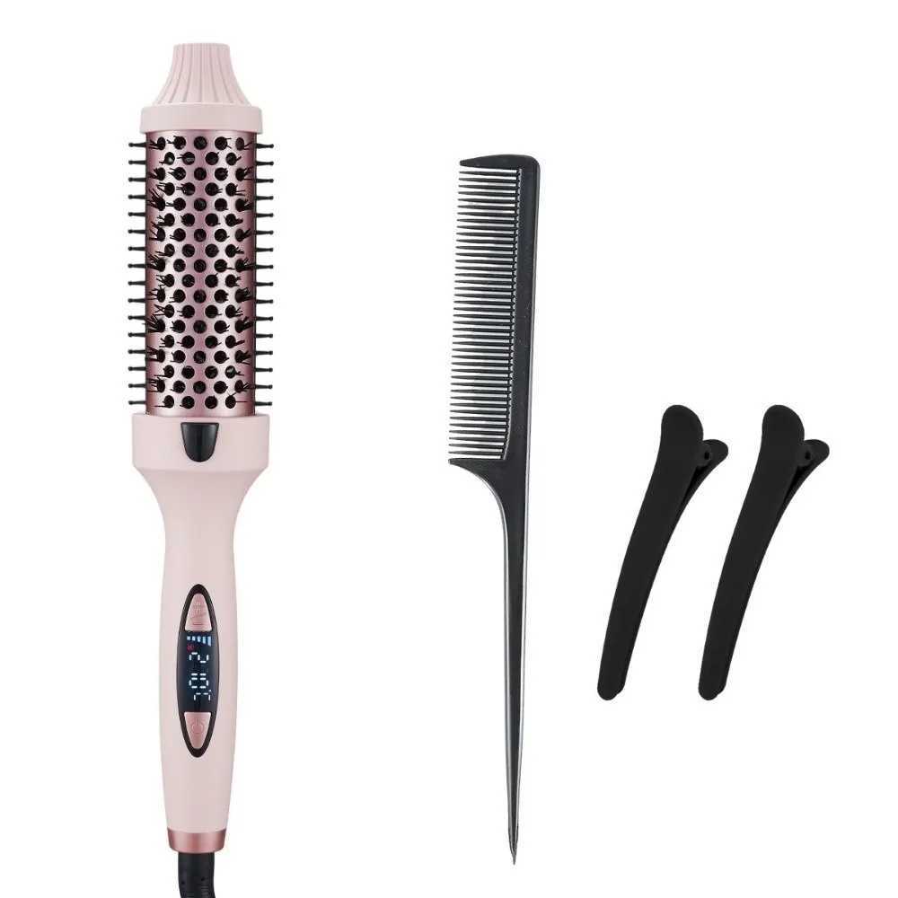 One-Step 3 in 1 Thermal Brush Volumizer Temperature Settings Straightener Hot Air Curling Comb Home Use M260923