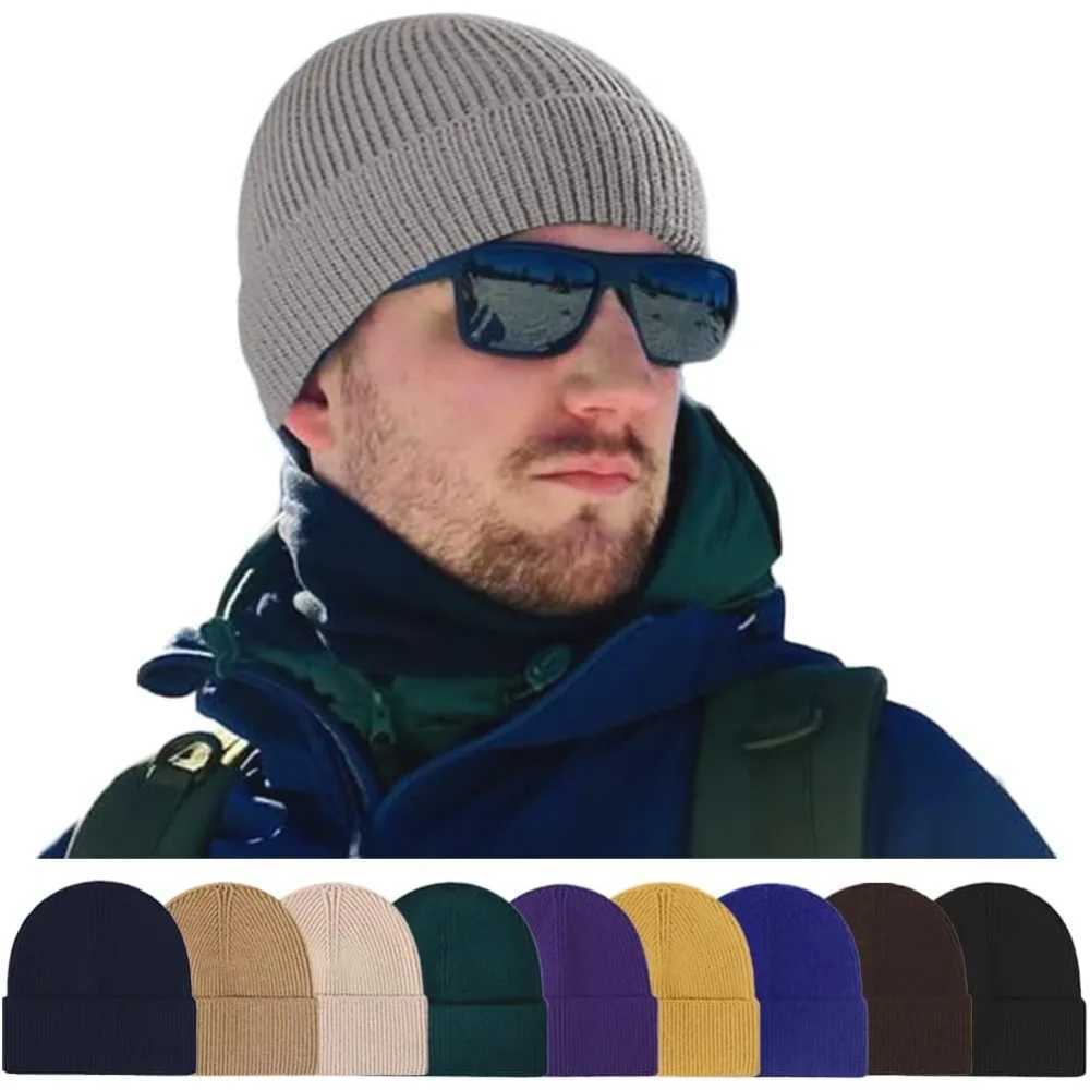1pc Winter Warm Satin Lined Knit Beanie Hat Acrylic Winter Hats for Women Men Silk Lining Soft Slouchy Warm Cuffed Beanie Hat Z260922