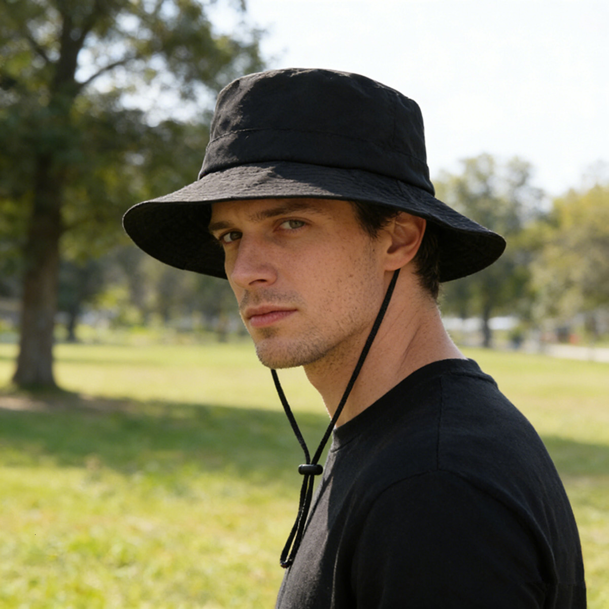 Foldable Outdoor Cargo Bucket Men And Women, Summer Thin Quick-Dry Sun Hat With Wind String, Ideal For Hiking & Fishing