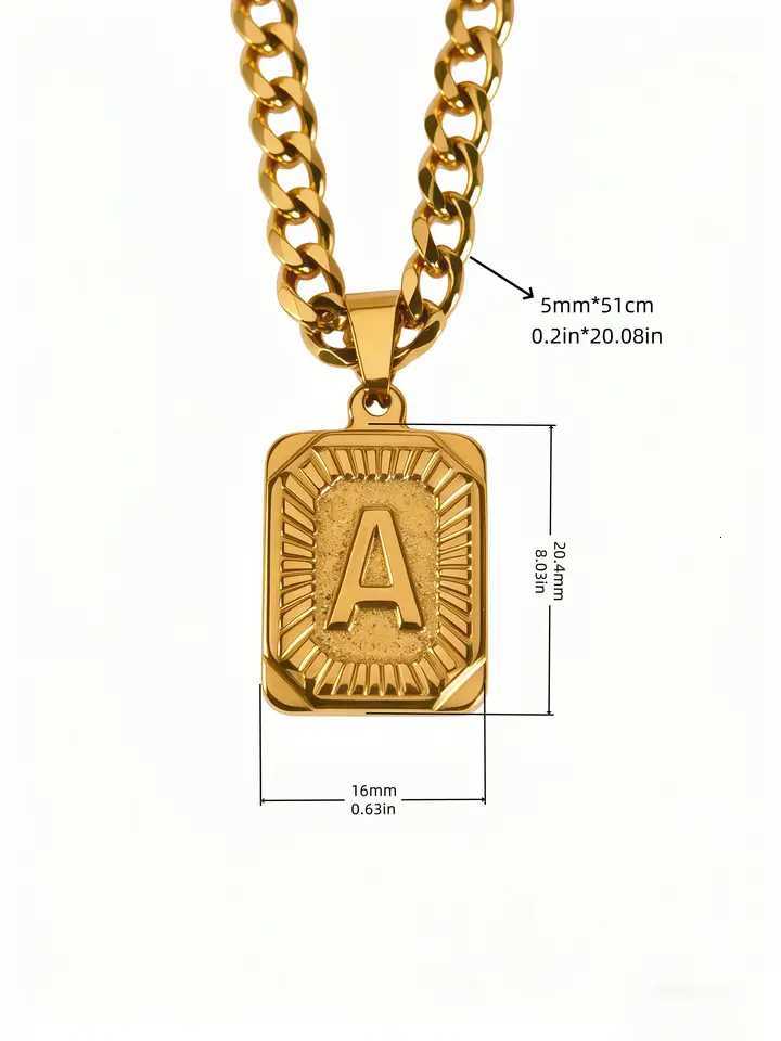 Jewelry Chains Men's Hiphop Fashion tter Necklace Stainss Steel Cuban Link Chain Alphabet Initial Necklace N260922