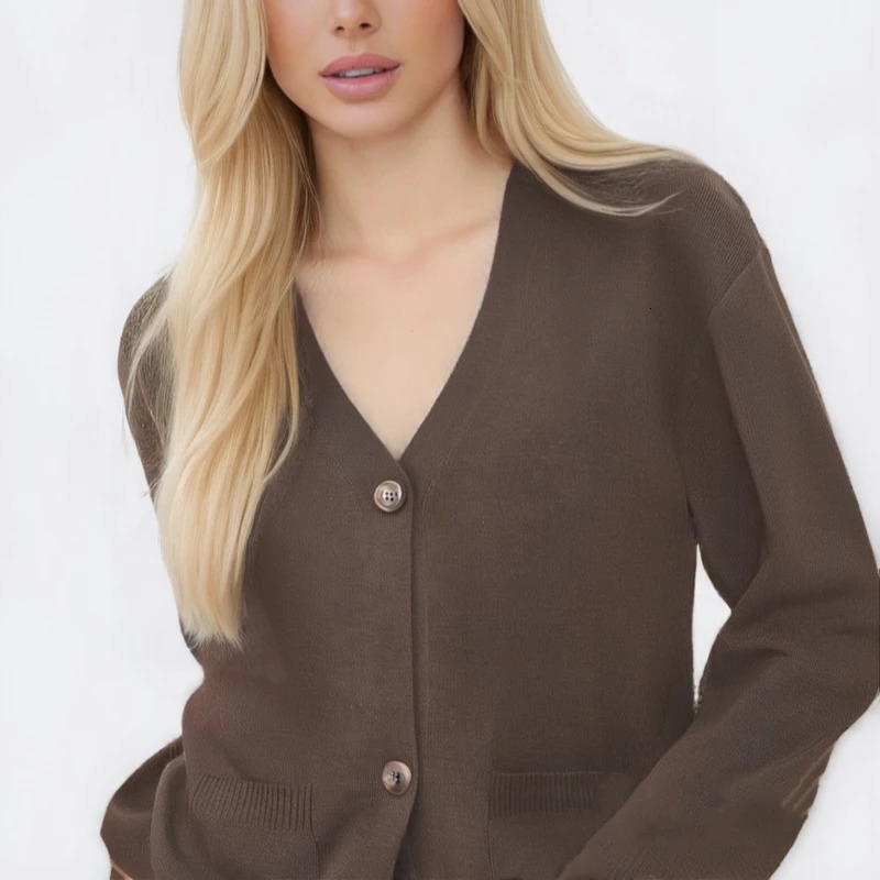 Autumn Winter Solid Color Cardigan Women Fashion Casual Sweaters Tops Female V-neck Knitted Cardigans Mujer Coat Clothes 260923
