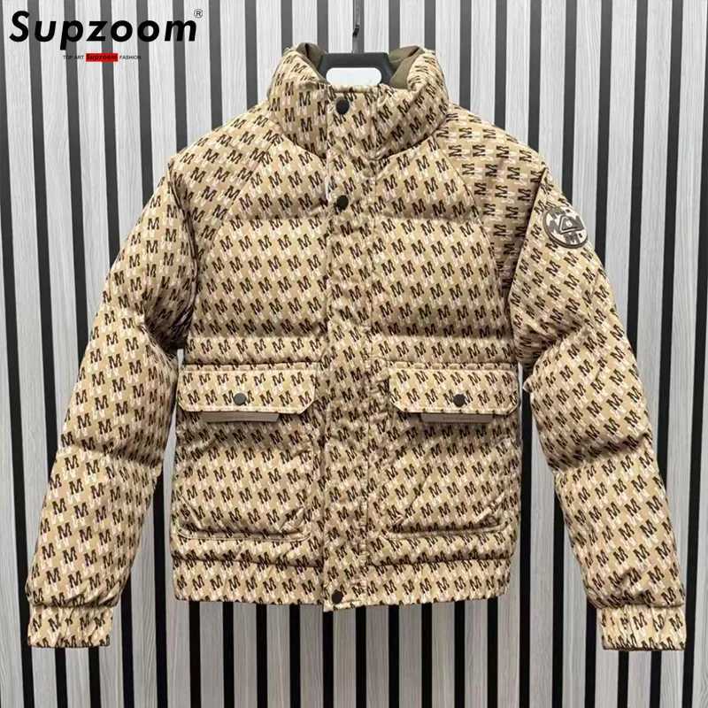 Men's Down Parkas Supzoom 2026 New Arrival Top Fashion Appliques Autumn And Winter Large Embroidery Letters Warm Coat Casual Down Jacket Men C2