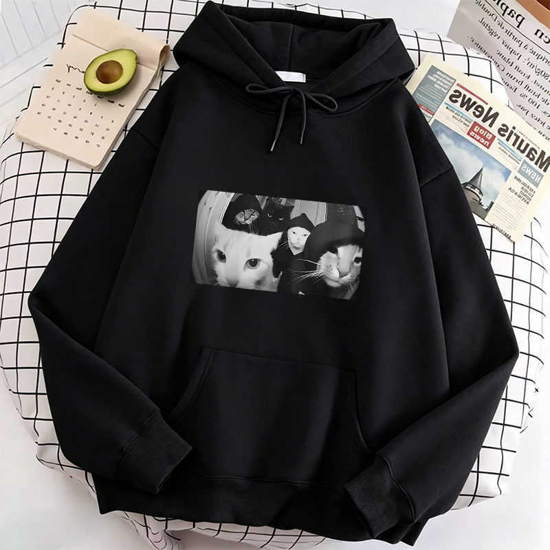 Hip Sweatshirts Women's Hop Hoodies Cat Print Hoodies Spring Autumn Winter Casual Hoodies Sweatshirts Men Women Tops Streetwear Cat Hoodie Swea