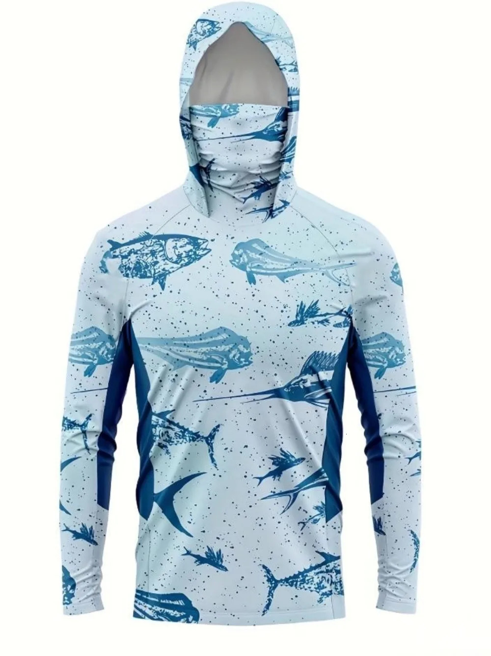 mens and womens hooded fishing shirts with face shields quick drying sun protection long sleeved clothes 260923