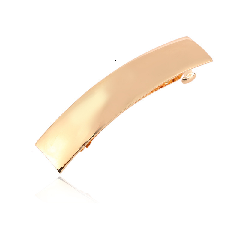 minimalist and stylish wholesale, rectangular simple glossy metal brushed spring hair clips