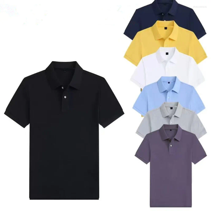 Men's Casual And Fashionable Simple Collared Short Sleeved Polo Shirt Summer Comfortable Breathable Versatile Top