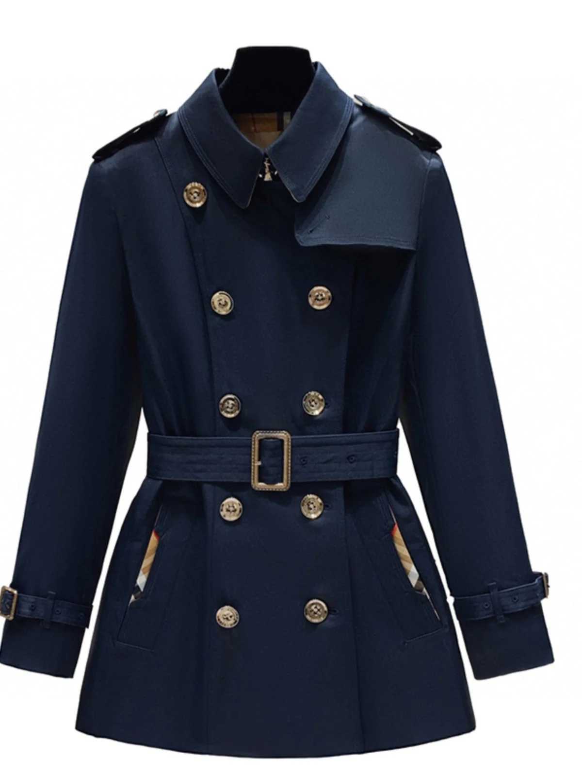 British Style Casual Tailored Coat New Spring Autumn Women's Fashion High Quty Medium Length Windbreaker Jacket M260922