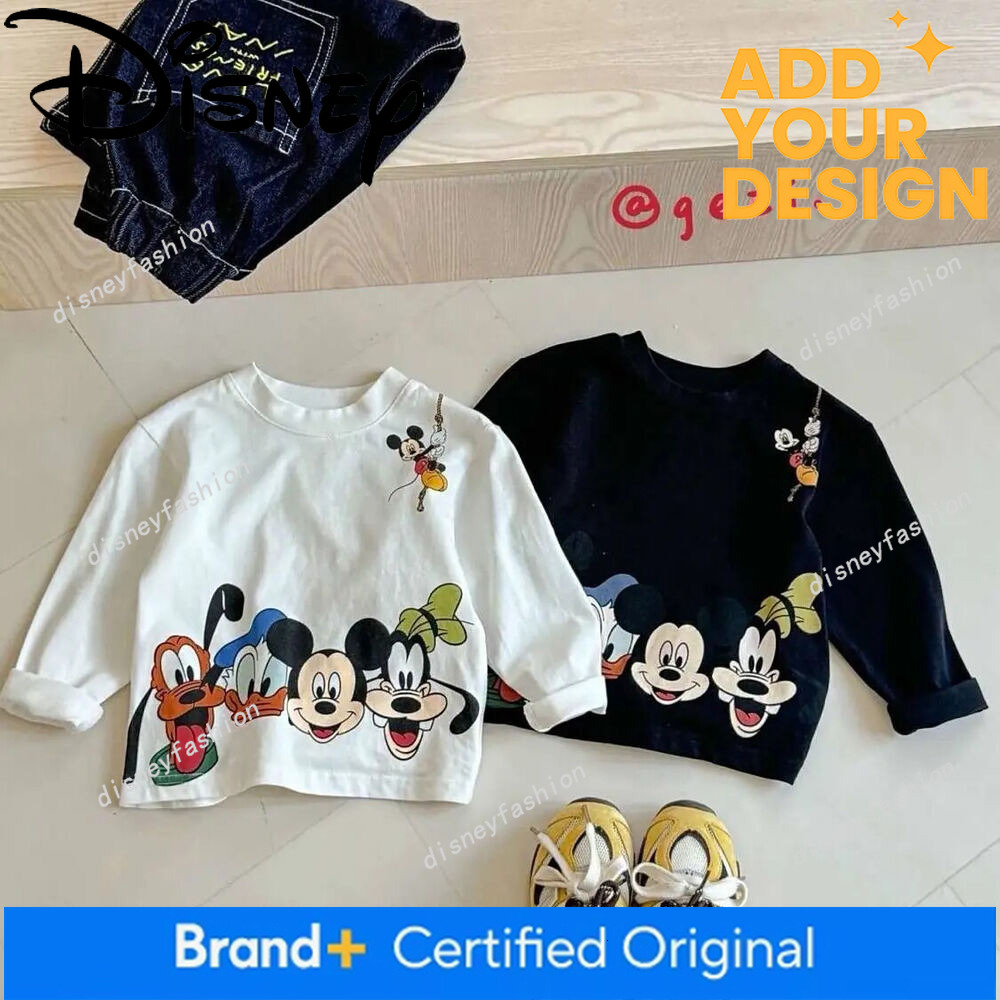 Children's Pure Cotton Long-Sleeved T-Shirt 2025 Spring and Autumn New Mickey Print Top Baby Stylish Fashion Base Shirt Trendy 5b