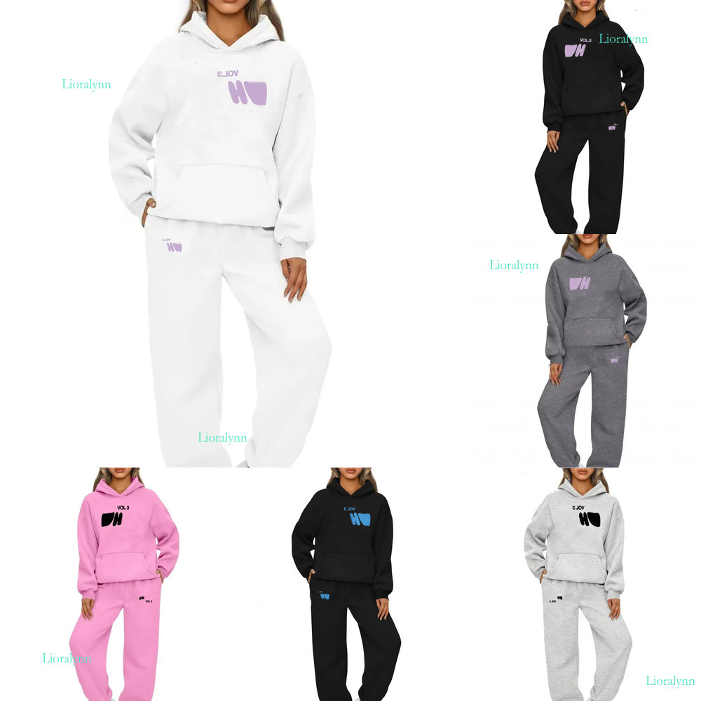 Whitelyness Foxlyness Tracksuit Designer Hoodie White Hoodie Hot-Selling Spring Autumn Winter Sweatshirt Set White Sports Letter Sweatshirt Fleece S