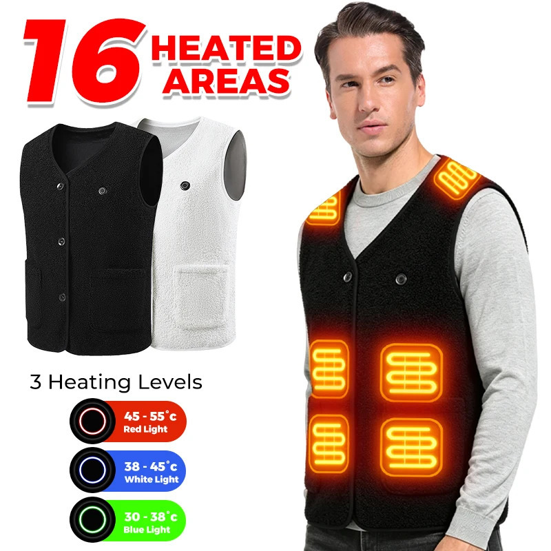 16 Heating Zones Vest Electric Warmth USB Charge Quick Heat Washable Winter Coat Men Women For Outdoor Skiing Fishing Riding 260922