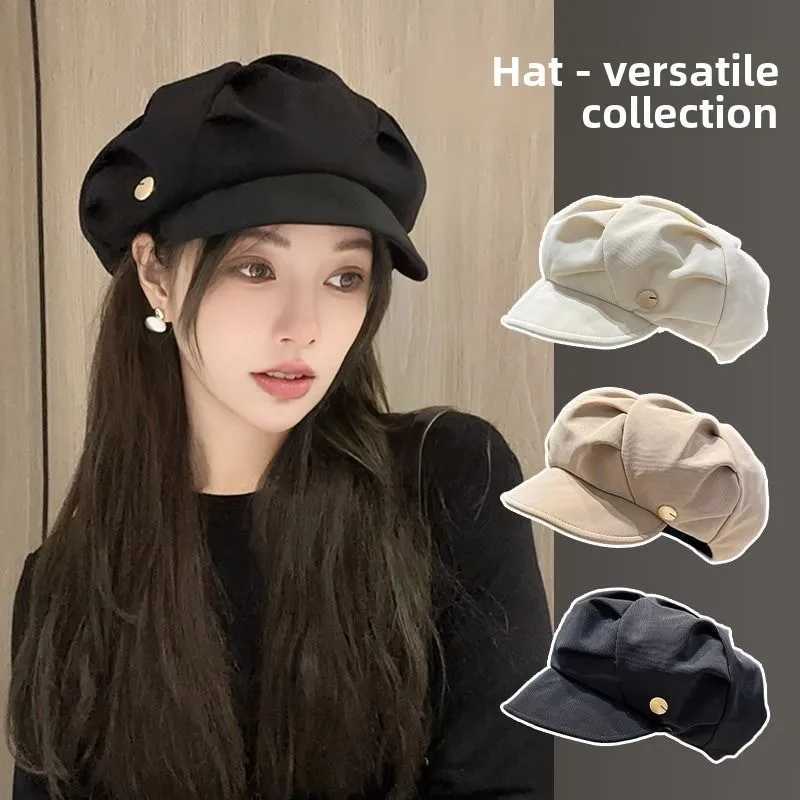 1pc Winter Warm Womens Beret Cap Windproof Insulation Blend Retro Solid Color Girls Fashion Newpaper Cap Cabbie Visor Beret Hat Z260922