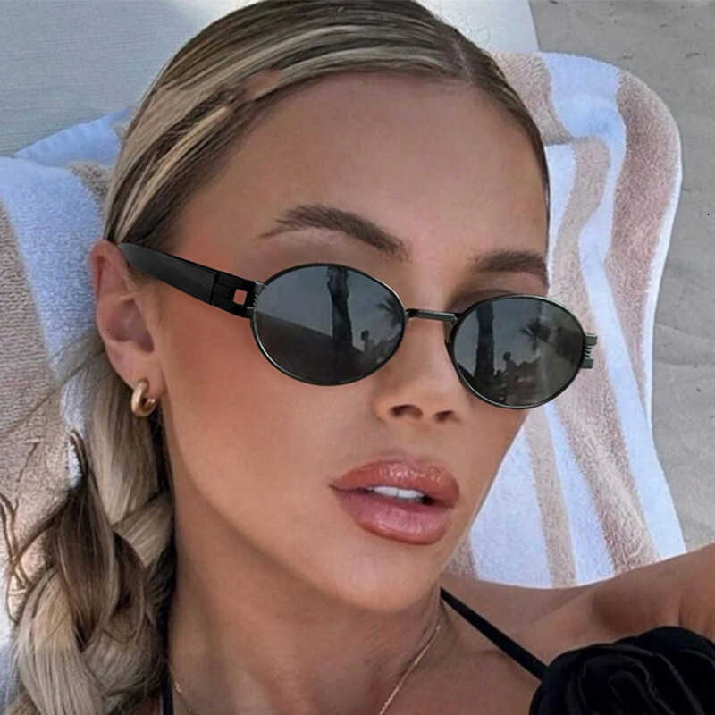 Brand Sunglasses Luxury Metal Sunglasses For Men and Women Unisex Designer Fashion Sun Glasses Oval Unisex Black Eyewear Shades UV400T260923