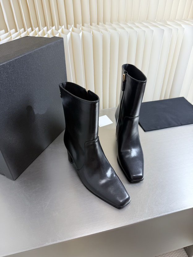 Women's and calf high heels - pointed toe, thick sole, hot side zipper, fashionable winter boots 35-42