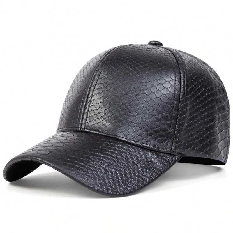PU leather baseball cap spring and autumn styles men's and women's sun shading duckbill cap solid color simple daily leisure Z260922