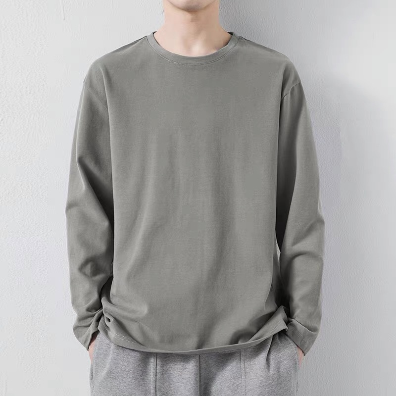Men's long-sleeved T-shirt, 2022 spring new collection, Korean style, round neck, trendy, plus size, versatile basic top