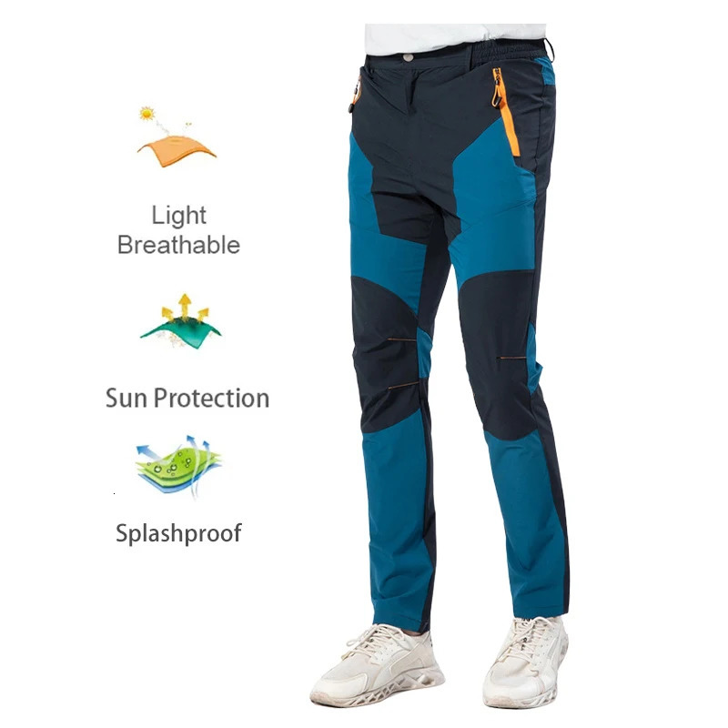 Men Summer Hiking Pants Thin Breathable Wear-resistant Water Splash Prevention Quick Dry UV Proof Climbing Trousers 260923