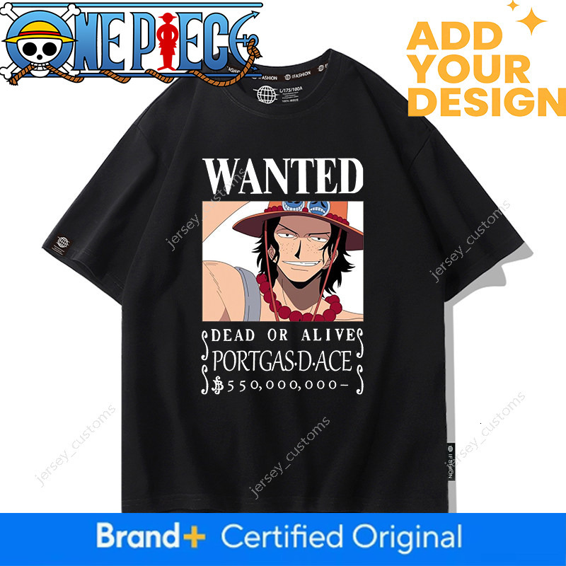 One Piece T-Shirt for Men, Quick-Drying Summer Short-Sleeve Anime ins Super Cool Ace Chopper Luffy Clothing Half-Sleeve Trendy Brand