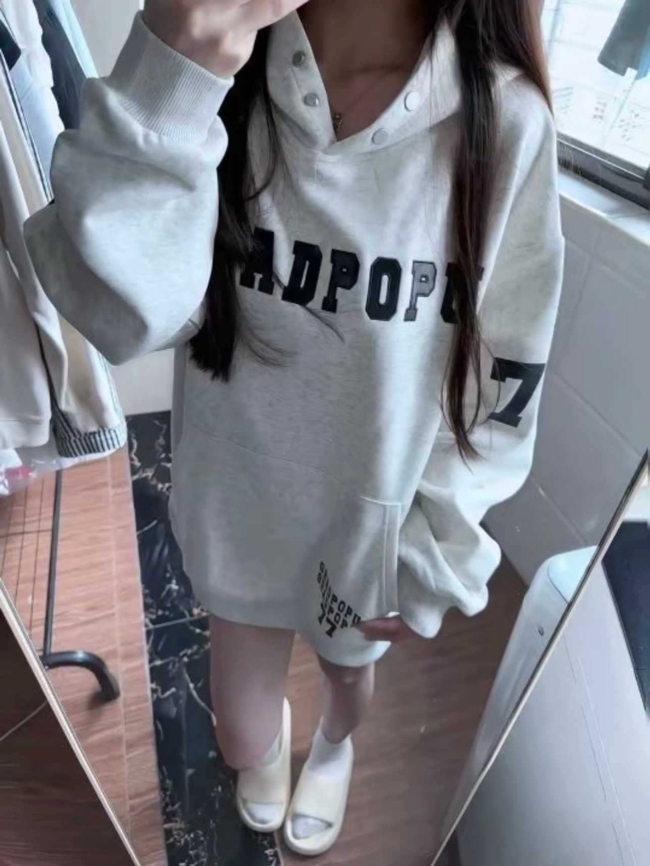 Embroidered Women's Hoodies Sweatshirts Thickened Hooded Sweatshirt Women's Loose Design Couple's Outerwear Autumn Winter New Style K