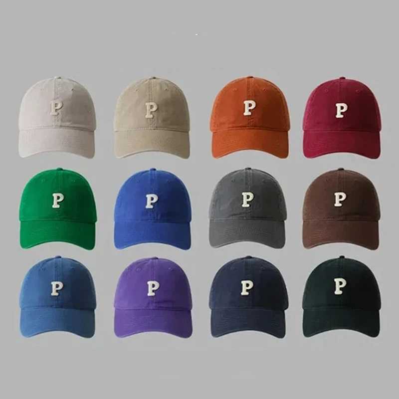 Letter P Embroidered hats Baseball Caps for Men and Woman's Adjustable Casual Cotton Sun Hats Solid Color Visor Hats Z260922