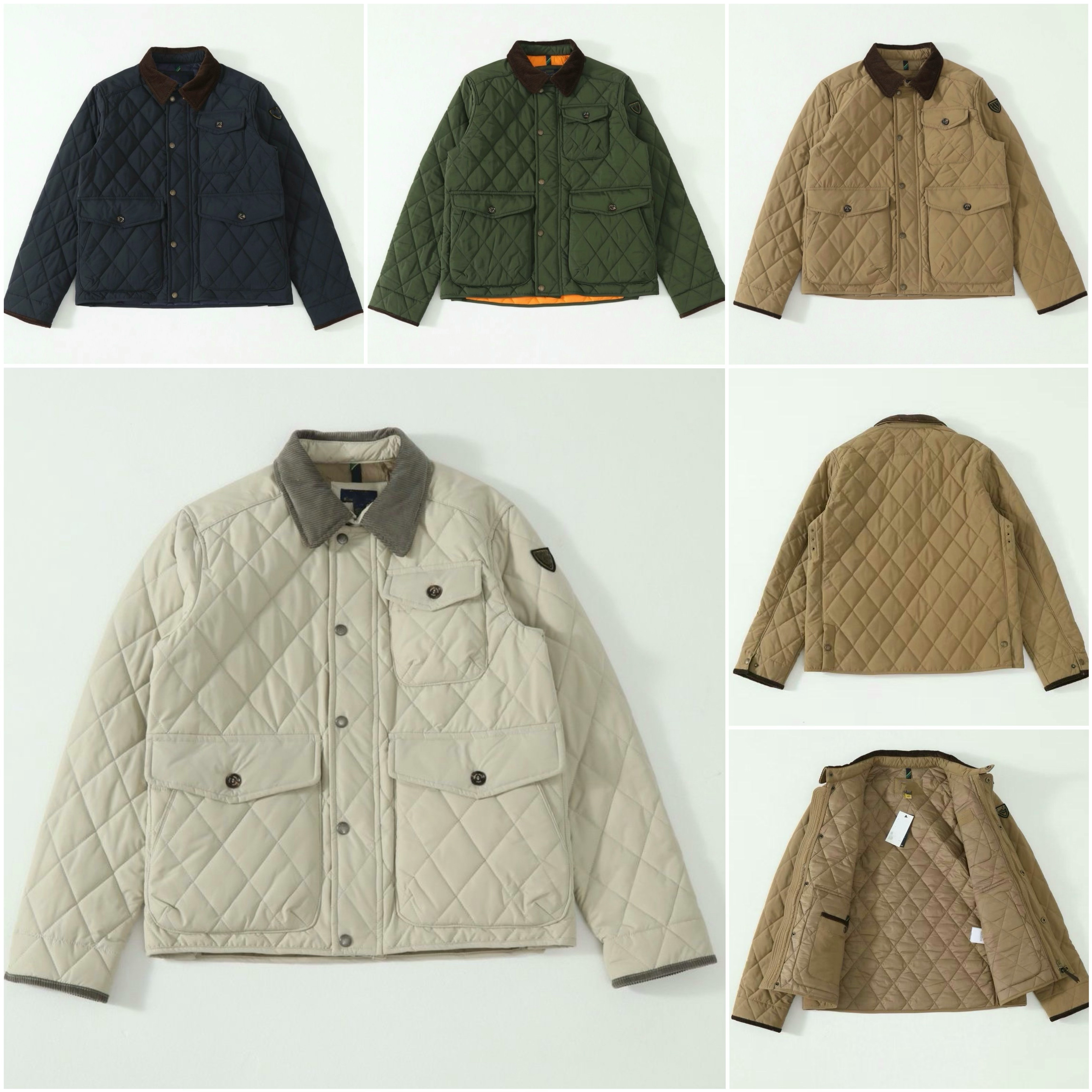 Mens Polo Jacket puffer jacket men designer Jacket Diamond Check Lightweight Padded Coat Multi Pockets Casual Warm Outerwear Autumn Winter Vintage W