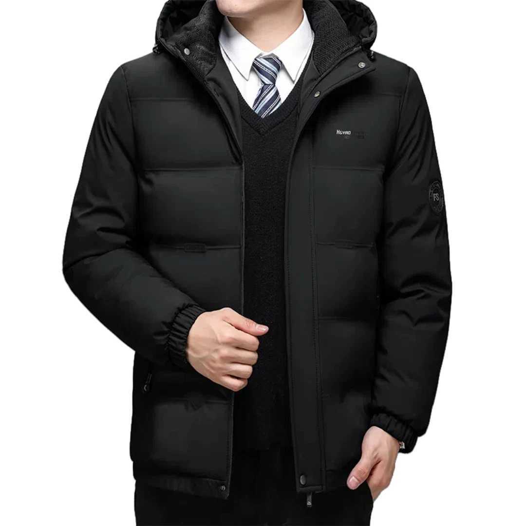 Men's Down Parkas Men's Jackets Hooded Thickened Cotton Parkas Men's Winter Jacket with Zipper Fashion Padded Down Jacket Oversize Pa
