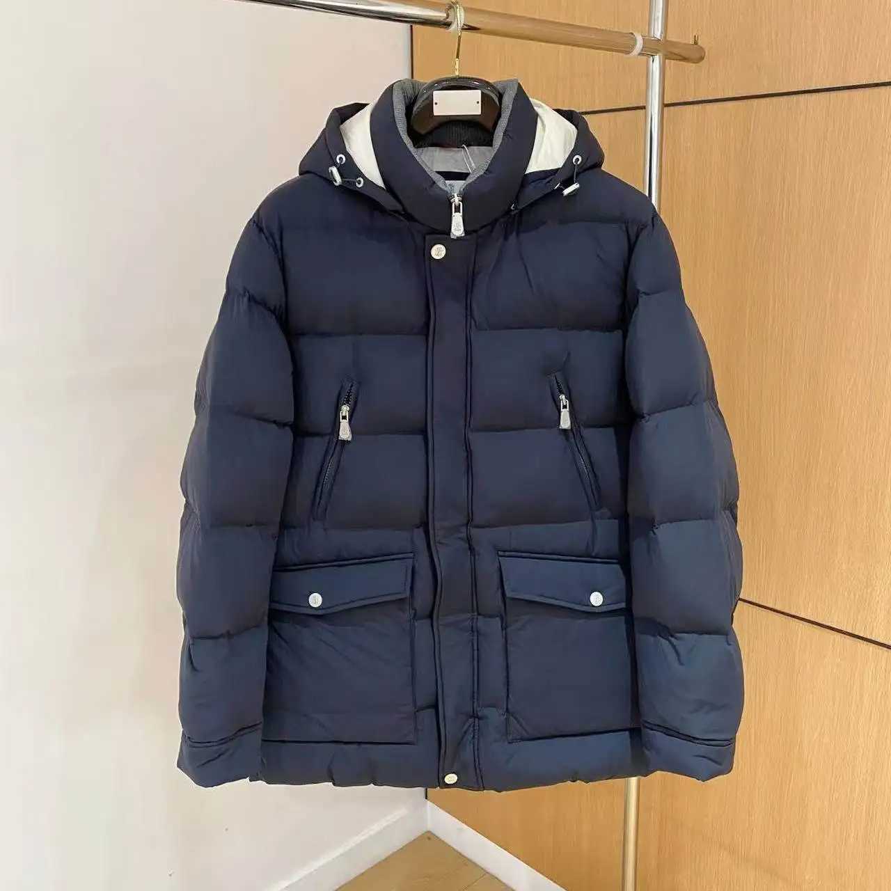 Men's Down Parkas Italy BC old money style men's hooded down jacket business casual warm windproof jacket C260922