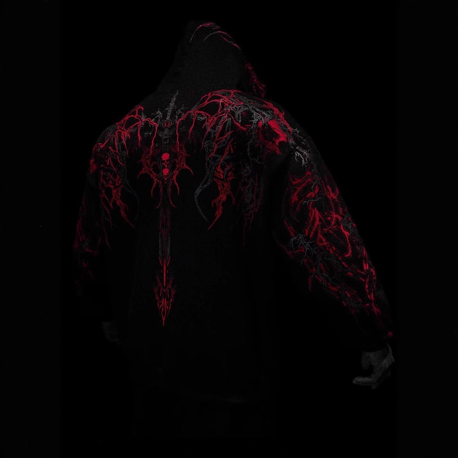 2026 New Designers' Sport Dark American Large-sized Fall/winter Magic Sword Men's 3D Printed Coat Sweatshirt Print Retro Cross-border Stre