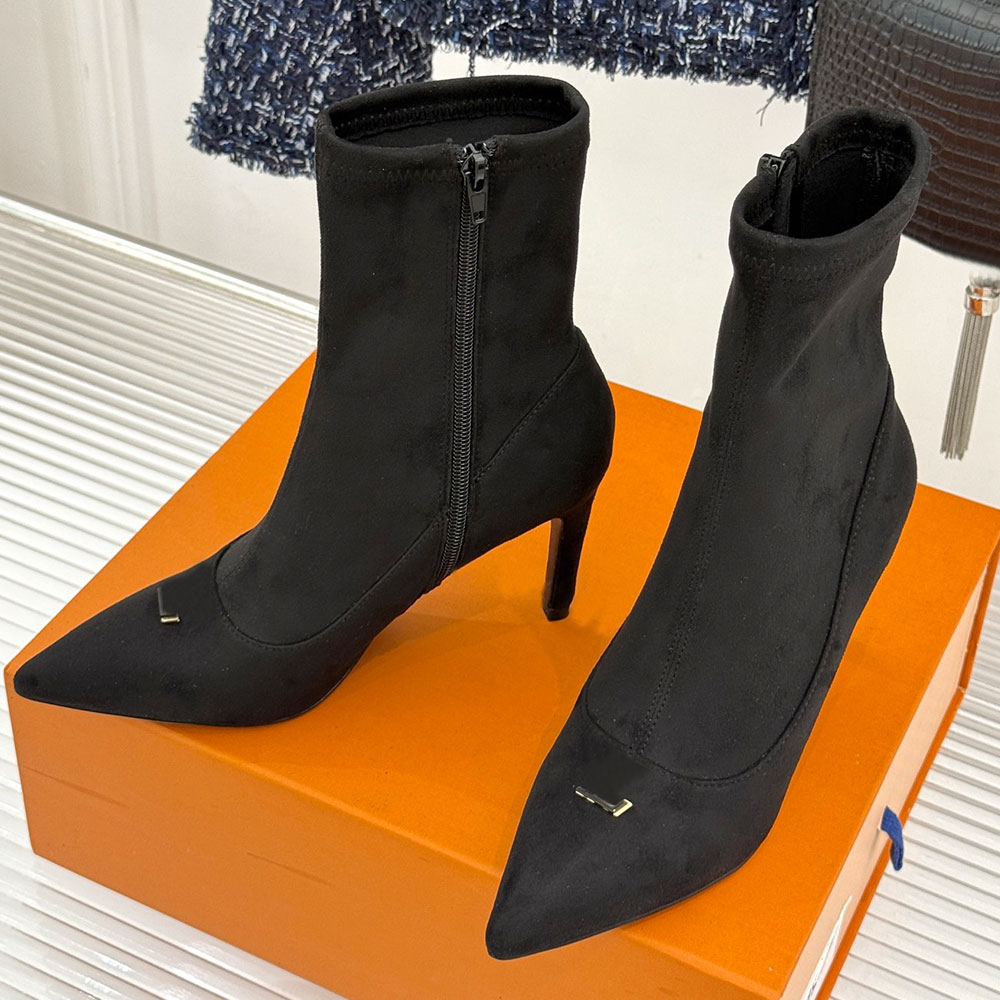 Gala Ankle Boot Womens Designer Boots 1AKKC8 Suede Baby Goat Leather Boot Elegant Style Fashion Brand Boot Classic Luxury Autumn Winter Boots Heel 9