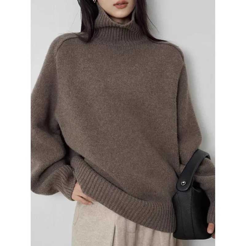 Women's Sweaters Autumn and winter new 100% wool high neCK sweater women's Korean version pullover loose hot selling women's top H260