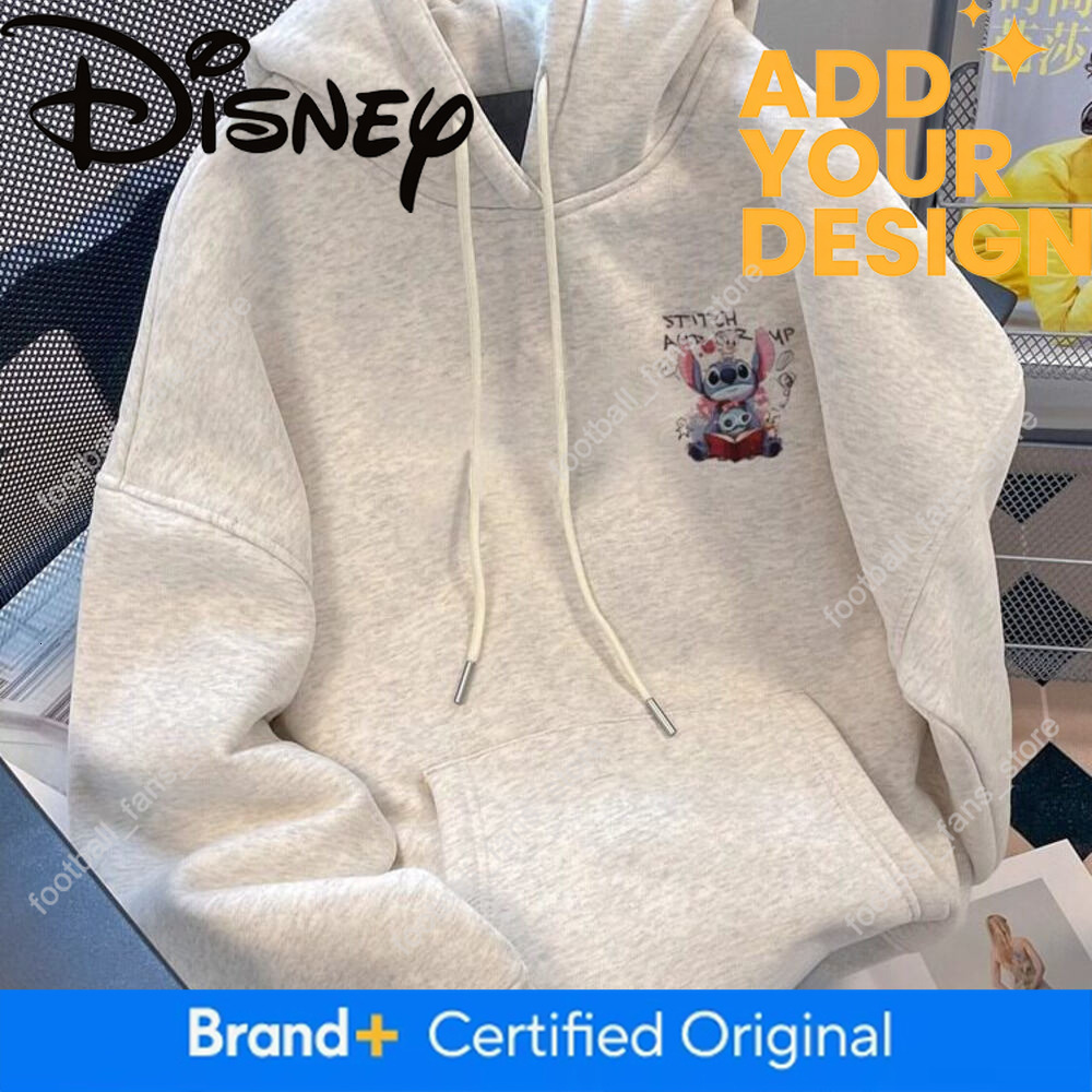Sudadera con capucha con estampado de puntadas retro americana para mujer, otoño e invierno, chaqueta gruesa, pequeña y súper linda con forro polar