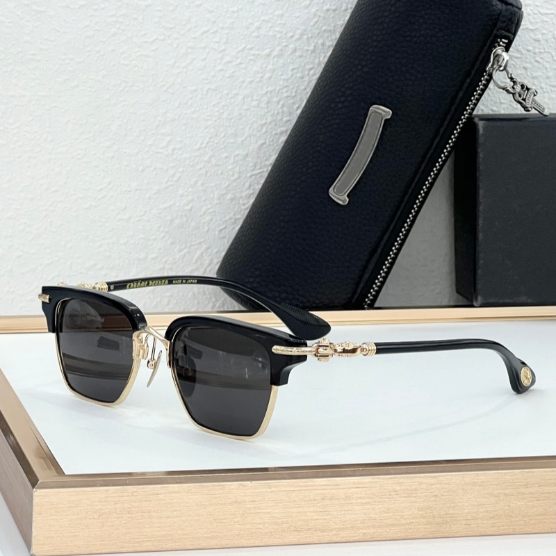 New Chrome Eyewear NIPPLOPOLIS Top Quality Designer Sunglasses Fashion Shades Men Women Browline Half Frame UV400 Sun Glasses With Original Box Size