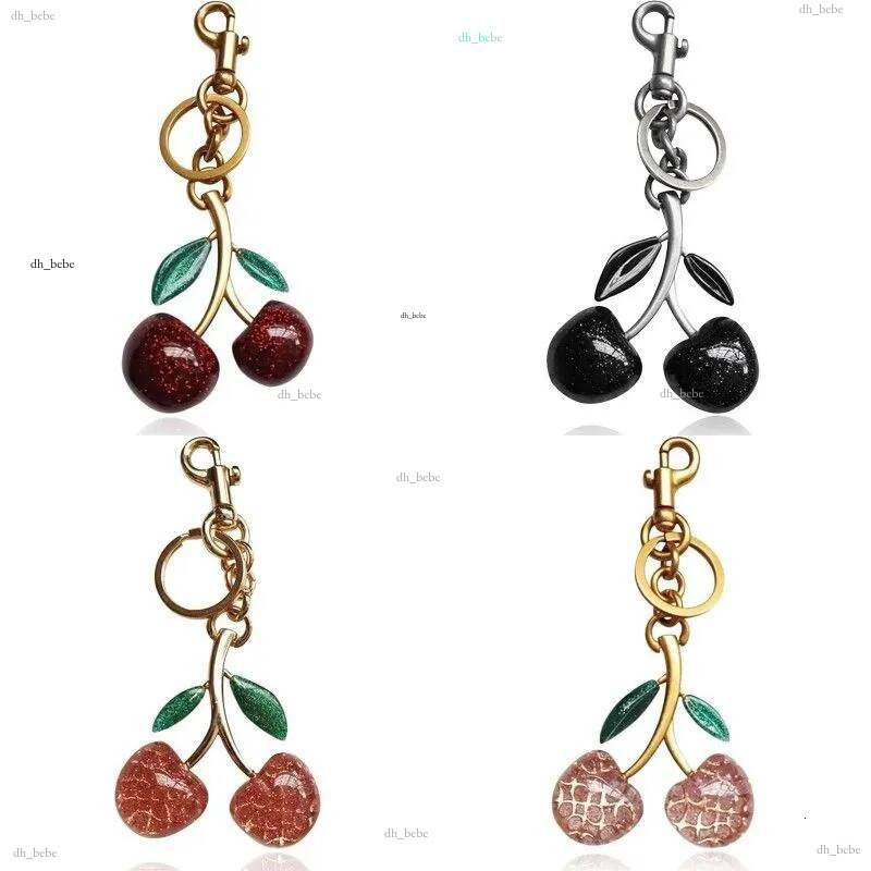 cherry charm keychains designer chain pendants cute charms valentines present popular key ring bag wallet pink multi styles fashionable PJ047 E23