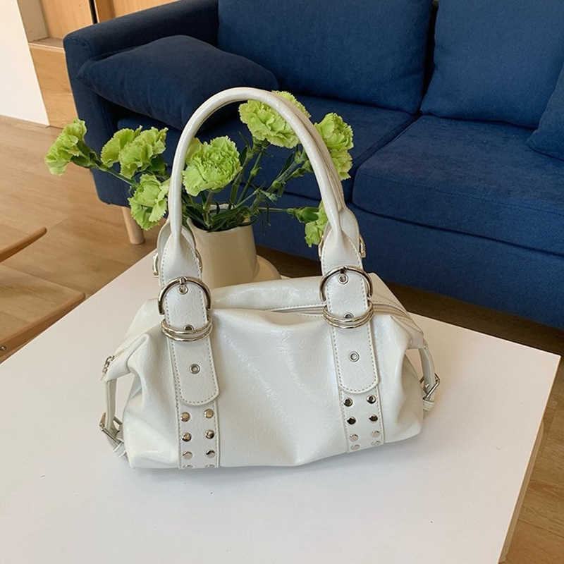 Cross Body Women Classic PU Soft Leather Boston Bag s Trendy American Handbag Female Simple Solid Color Shoulder Bags D260923