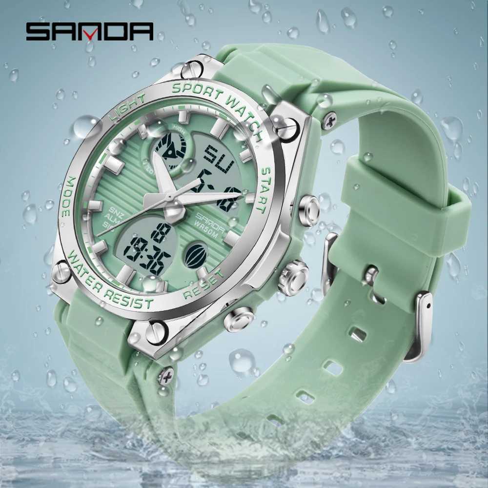 Women's Watches SANDA Fashion LED Luminous Digital Women Watch Sport Casual Wristwatch Girl Outdoors Waterproof Luxury Quartz Women Wristwatche