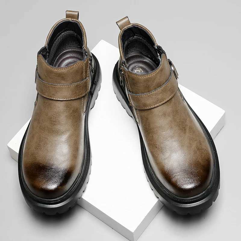 Designer Casual Boots Mens Fashion High Top Shoes Comfortable Male Chelsea Boots Leisure Walk Ankle Boots Business Shoes New Arrival Man Botas J2609