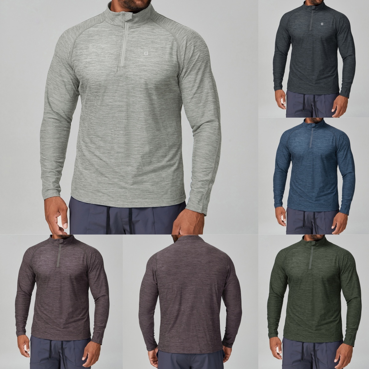 2958A Men's Athletic Shirt with Moisture-Wicking Technology Perfect for Gym Workouts Mens Two-Tone Quick-Dry Long Sleeve Fitness Tee