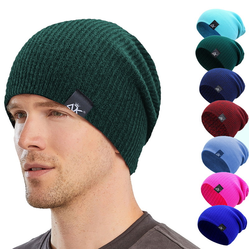 Knitted Winter Unisex Warm Casual Slouchy Outdoor Wool Caps Mens Beanie Letter Solid Color Fashion Street Hip Hop Hats