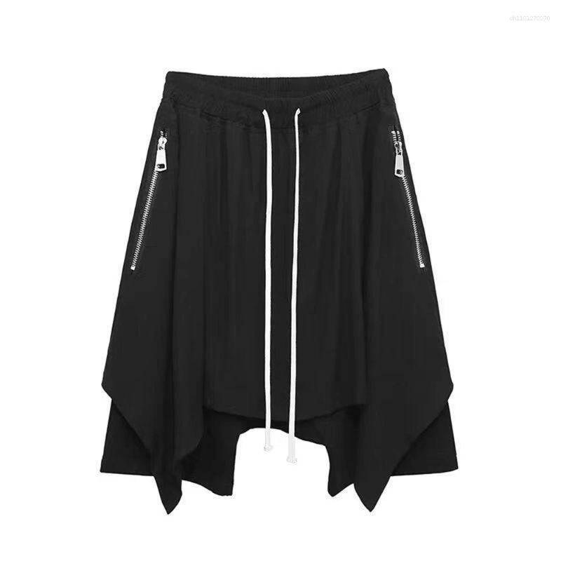 XS-5XL Summer Men's Irregular Wide-Leg Shorts American Retro Fashion Trend Street Casual Loose Breathable Bottoms