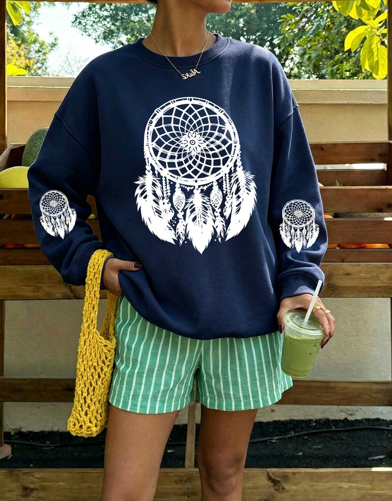 Feathers Women's Dreamcatcher Hoodies Sweatshirts Tribal Boho Print Women Pullover O-Neck Loose Streetwear Casual Autumn Clothes Y2K Sweatshirt