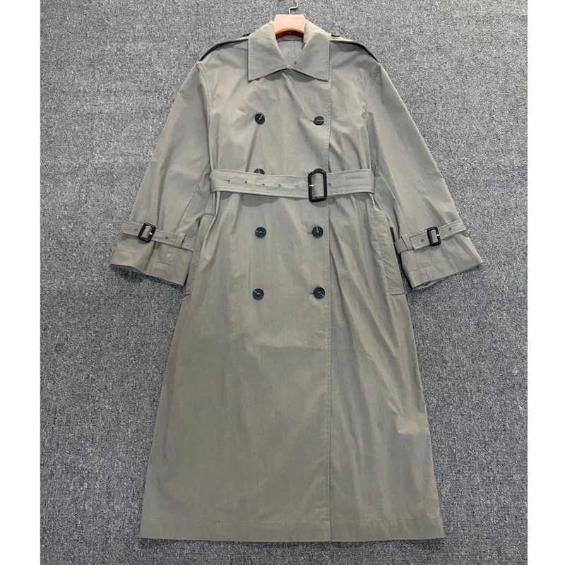 Maxdutti Minimst Women's Clothing Southern France Textured Vintage Windbreaker Women's Jacket Double Breasted Coat Outerwear M260922