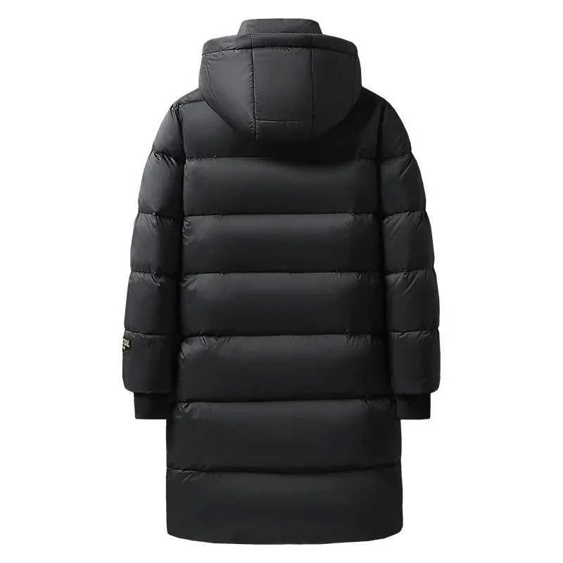 Down Parkas Winter New Men's Men Warm Thick Long Down Jacket Coat Mens Hooded Waterproof Black Gold Puffer Jacket Men Casual Windproof Parkas M