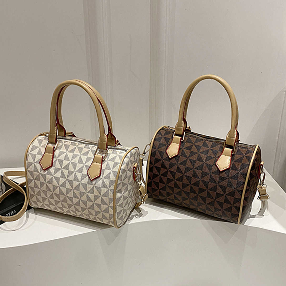 Crossbody Cross Business Body fashion Bag Windmill Print PU Color Block Trim Large Capacity Zipper Adjustable Strap Handbag for Daily Use D260923