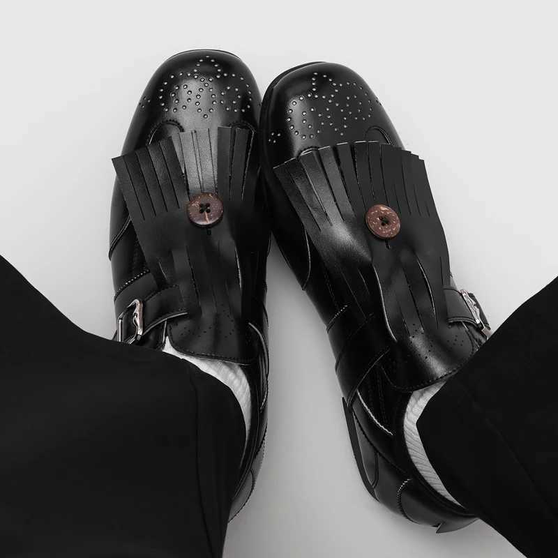 Dress Shoes Men Brogue Shoes Large Size British Style Commuter Tassel Loafers Casual Business Genuine Leather Derby Shoes For Men X260923