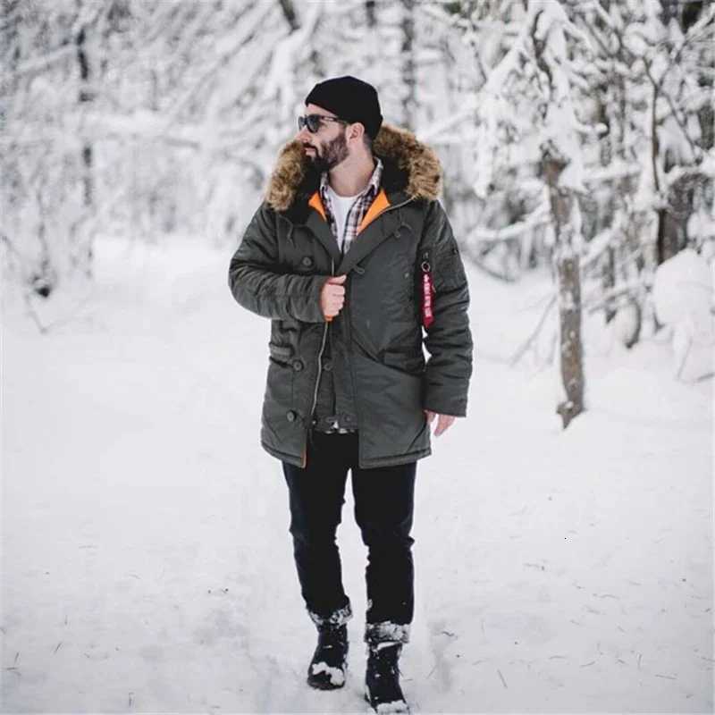 Men's Down Parkas Male Padding Jacket Fur Oversize Puffer Coats Mens Military Tactical Down Clothes Husband Winter Men's Long Parka Windpr