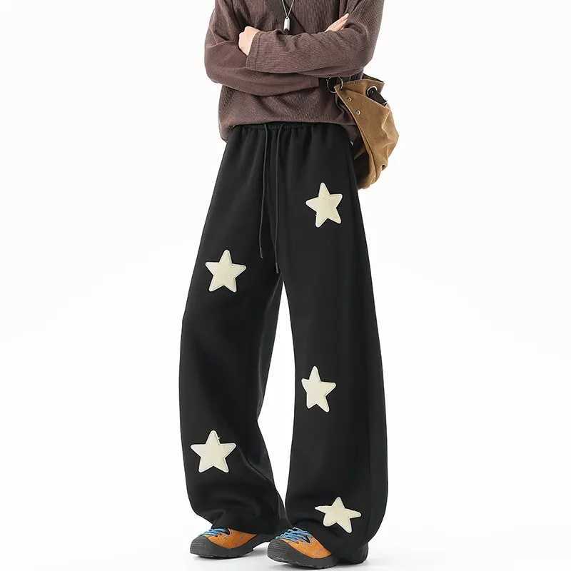 Spring and Autumn American Vintage Printed Sports Straight-Leg Sweatpants Men's Casual Loose Plus Size High-Quality Long Pants S260923OW0F