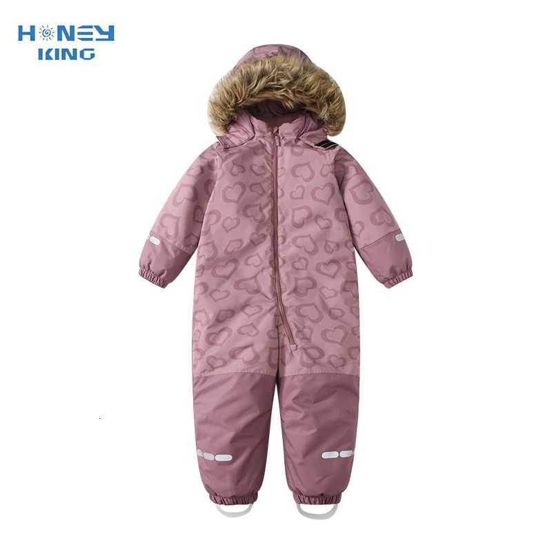 Clothing Sets Baby Girls One-Piece Ski Suits Children's Snowboarding Fur Hooded Thick Windproof Warm Skiing Sports Clothes for Winter X260922