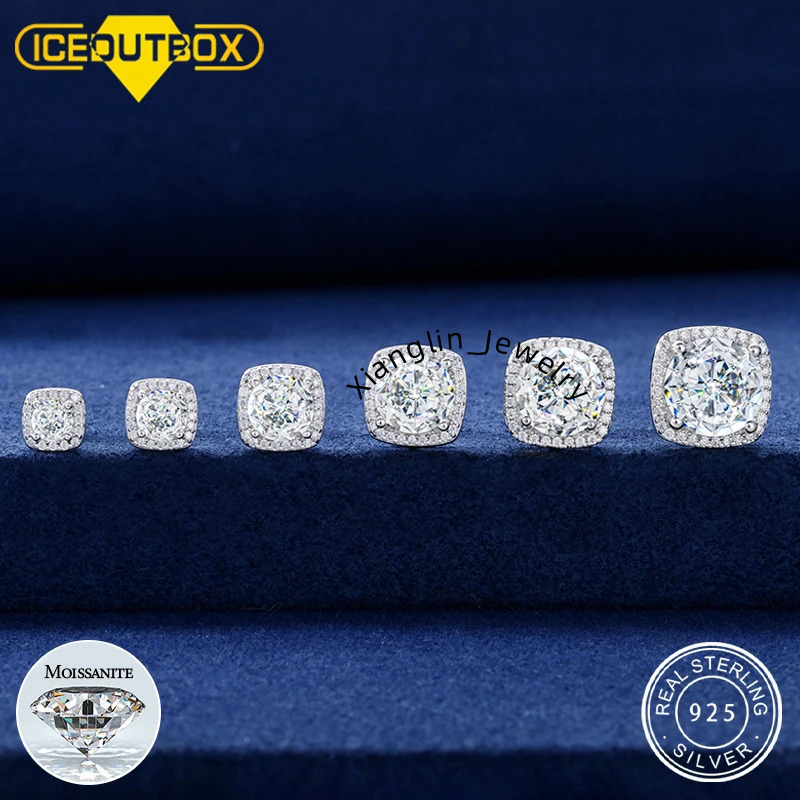 0.3-4CT D VVS1 Moissanite Stud Earrings For Women Men 100% 925 Sterling Silver Sparkling Engagement Wedding Party Jewelry Gift