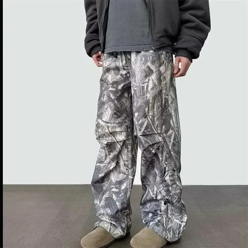 trousers Men Jeans Vintage Snake Camouflage Jeans For Men High End Feel Clean Fit Straight Leg Pants Trendy American Style Denim Pants 45f