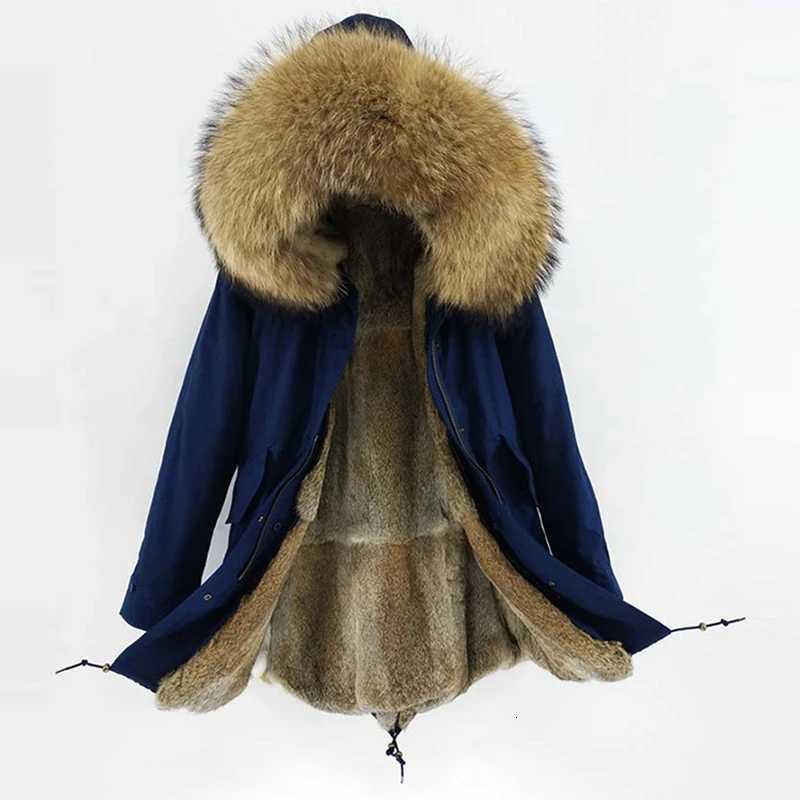 Men Parkas New Men's Down Winter Jacket Long Parka Real Fur Coat Natural Rex Rabbit Fur Liner Big Raccoon Fur Collar Top Brand Thick Warm C2609